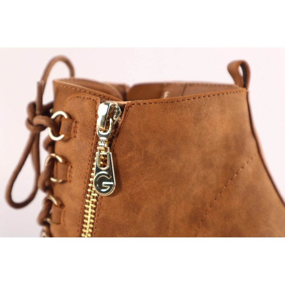 GBG by Guess Faux Suede Lace-Up Peep Toe Ankle Booties with Side Zipper Size 8.5 - Picture 6 of 10